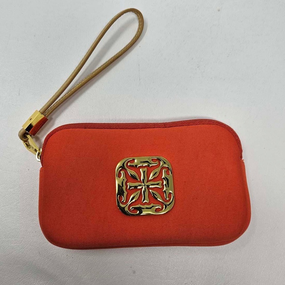 Rustic cuff persimmon wristlet
